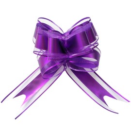 jefyghe Pull Bows for Gift Wrapping 10 PCS Glossy Purple Bows for Presents 6 Inch Large Bows for Wedding Basket Birthday Party Gift Boxes and Flower Decorations