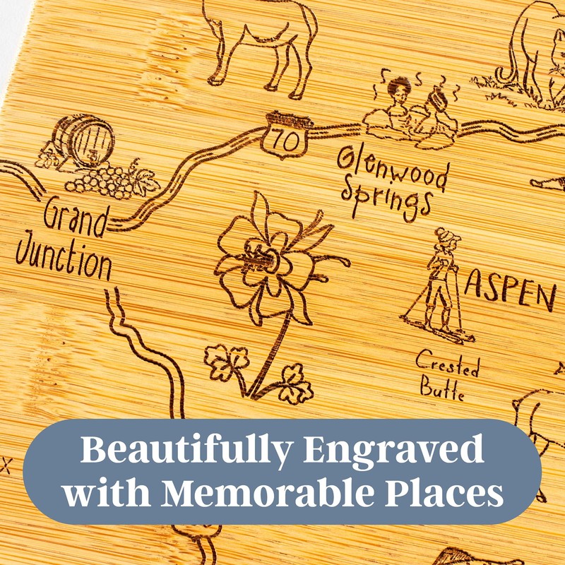 Totally Bamboo Destination Colorado Shaped Cutting Board – Bamboo Charcuterie