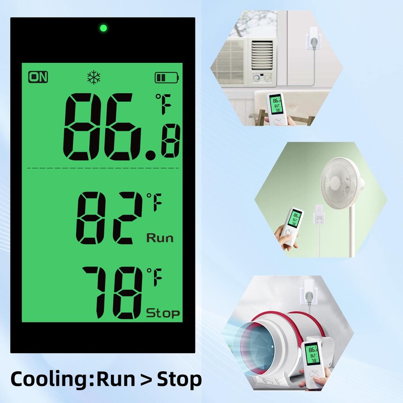 SENSTREE 15A Wireless Temperature Controller, Digital Plug-in Thermostat Outlet with