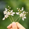IYOU Bridal Wedding Hair Pins Silver Crystal Headpieces Pearl Hairpin