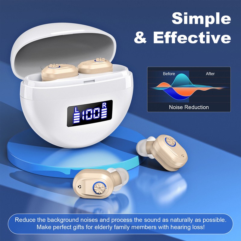 K&FCOPTEE Rechargeable Hearing Aids for Seniors Invisible in-Ear Hearing Amplifier