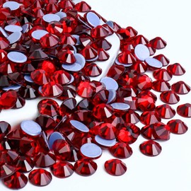 Towenm 1440PCS Hotfix Crystals Glass Rhinestone, Flatback Hot Fix Round Gems Crystal Stones for Clothes Crafts (Siam/Red, SS16 4MM)