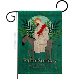 Ornament Collection Rejoice Palm Sunday Burlap Garden Flag Religious Faith Hope Grace Peace Dove Christian Religion Easter House Decoration Banner Small Yard Gift Double-Sided, Made in USA