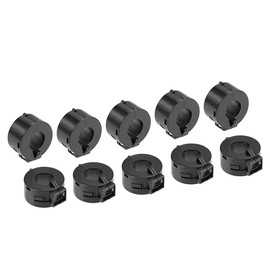 sourcing map Ferrite Core Ring Clip RFI EMI Noise Reduction Filter Cable Clamp Black 15 mm Pack of 10