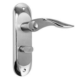 SagaSave Interior Privacy Door Lever for Bedroom Stainless Steel Bathroom Flat Reversible Door Handle Door Lock Set（B Type 808-8）