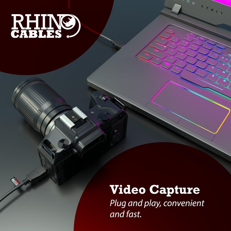 rhinocables Firewire Cable, IEEE 1394 DV Cable, Fully Moulded End