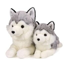Ice King Bear - Juego de animales de peluche para mamá y bebé, zoológico de animales salvajes (siberian Husky)