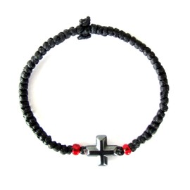IconsGr Handmade Christian Orthodox Komboskoini Chotki Prayer Rope Bracelet Black Murano Glass 2