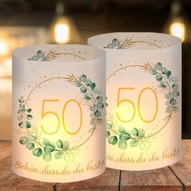 12 Lantern Table Decoration 50th Birthday Decoration 50th Birthday Woman Man Happy Birthday Table Decoration 50th Birthday Women Suitable for Tea Lights or Candles with Schön DASS Du Da Bist and