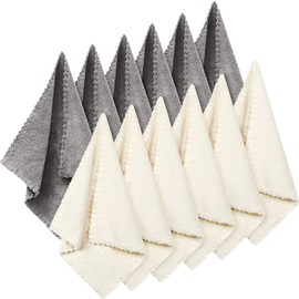 Syhood 12 Paños de Lavado de Cara Paños Desmaquillantes Toallitas Faciales de Microfibra Paño de Limpieza Facial Suave de Secado Rápido para Cara, 12 x 12 Pulgadas (Blanco, Gris)