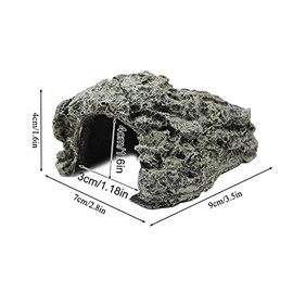 Reptile Hiding Habitat, Reptile Resin Cave Small Lizard Turtle Basking Platform Hiding Habitat Shelter for Lizards Turtles Amphibians Fish (Small)