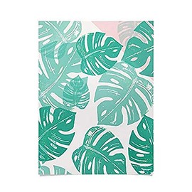 Deny Designs Bianca Green Linocut Monstera Rosy Poster, 18" x 24"