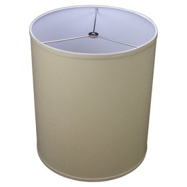 FenchelShades.com 12" Top Diameter x 12" Bottom Diameter 14" Height Cylinder Drum Lampshade USA Made (Straw)