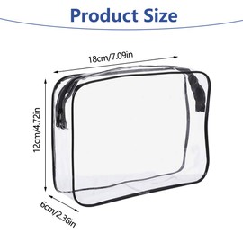 Pack of 6 Transparent PVC Waterproof Cosmetic Bag Transparent Toiletry Bag Aeroplane Leak-Proof Aeroplane Bag Liquids Makeup Bag with Zip for Travel, Holiday, Family, transparent, Modern