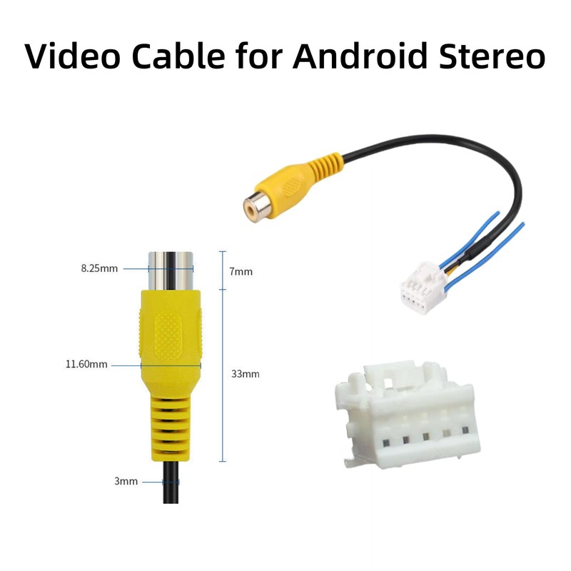 Epronic 10 Pin RCA Rear View Camera Adapter Wiring Harness