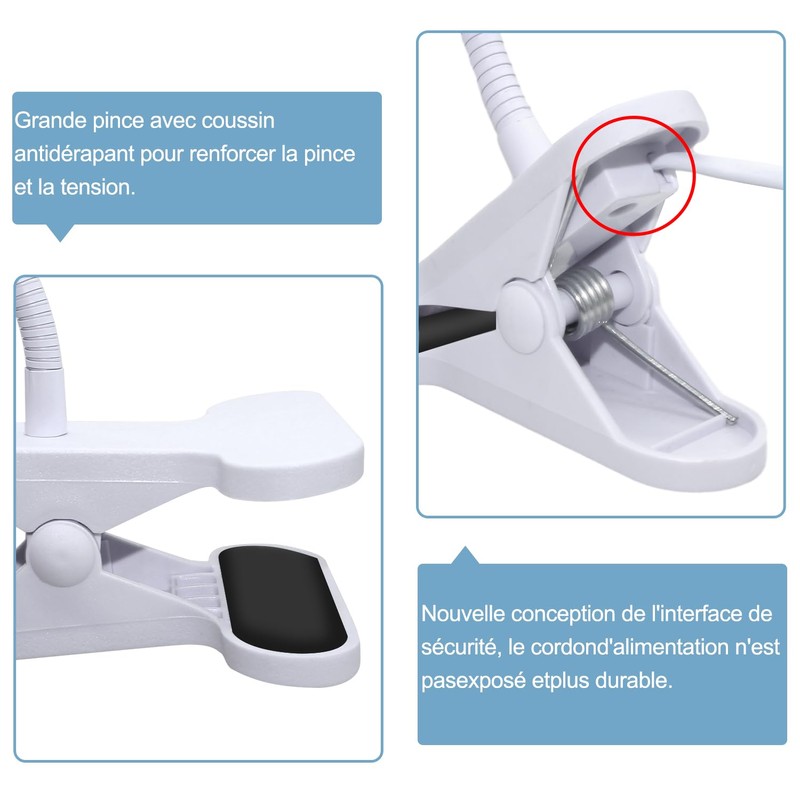 Clamp Light E27 with Clamp 360° Gooseneck Flexible Adjustable 35cm