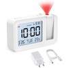 CHEREEKI Projection Alarm Clock, Alarm Clock with Indoor Temperature, 4