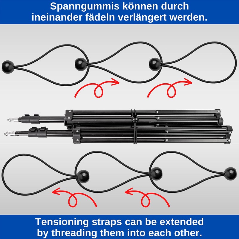 50 Pieces 20cm Length 5mm Rubber Cords Black Rubber Tensioners