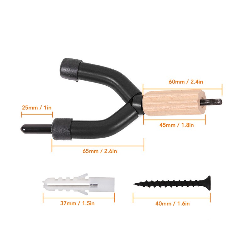 Violin Wall Mount with Bow Hook Wooden Viola Hanger Stand