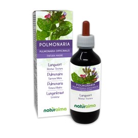 Lungwort (Pulmonaria officinalis) Herb with Flowers Alcohol-Free Mother Tincture Naturalma Liquid Extract Drops 200 ml Dietary Supplement Vegan