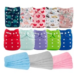 10 Pañales Ecológicos Alva Baby Personalizado  12 Insertos                                                                                            