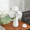 Vicrol 24" White Full Faux Hydrangea Flowers, Real Touch Hydrangeas