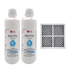 (2X) LG Genuine LT1000P ADQ74793501 MDJ64844601 Replacement Water Filter with LG Air Filter LT120F ADQ73214404