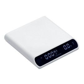 Normcore Pocket Coffee Scale V3, Pour Over Drip Espresso Scale, Barista Scale with Timer, Anodized Aluminum Body with Back-Lit LCD Display, White