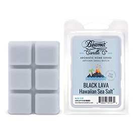 Black Lava Hawaiian Sea Salt Wax Melt – Ocean Breeze & Mineral Sea Salt Scent – 1 Pack of 6 Cubes by Beamer Candle Co.