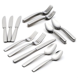 Oneida Kassia Piece Flatware Set, 20 Count, Silver