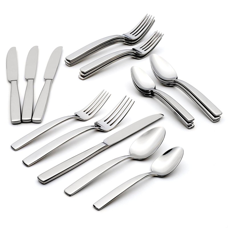 Oneida Kassia Piece Flatware Set, 20 Count, Silver