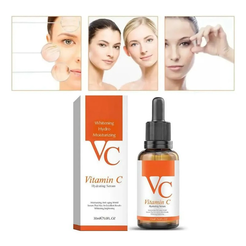 Sérum De Vitamina C, Ácido Hialurónico, Rosas, Hidratante, A