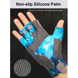 Fishing Gloves Men & Women, Kayak Glove, Anti Slip and Breathable Glove Sun Gloves Sun Protection Gloves (Grey, M)