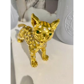 Taylor Avedon Gold Leopard Jewelry / Trinket Box