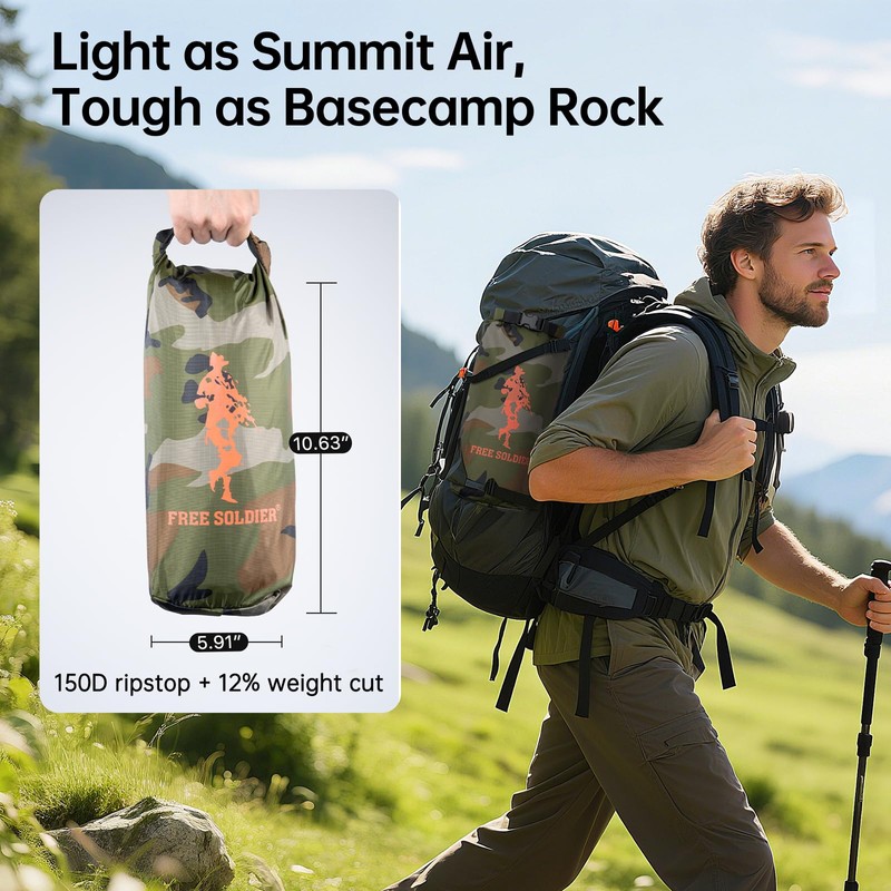 FREE SOLDIER Camping Tarp Waterproof Portable Multifunctional Outdoor Camping Traveling