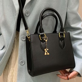 LILIE&WHITE Gold Keychain For Women With Letter Charm Gold Bag Charm Handbag Key Pendant Fashion Alphabet K Keychain Accessories Charms Bubble Initial Keychains