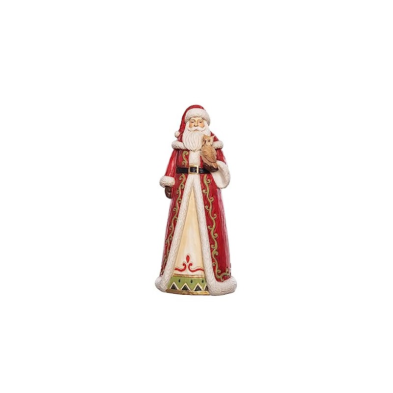 GALLERIE II Santa and Owl Figurine Red