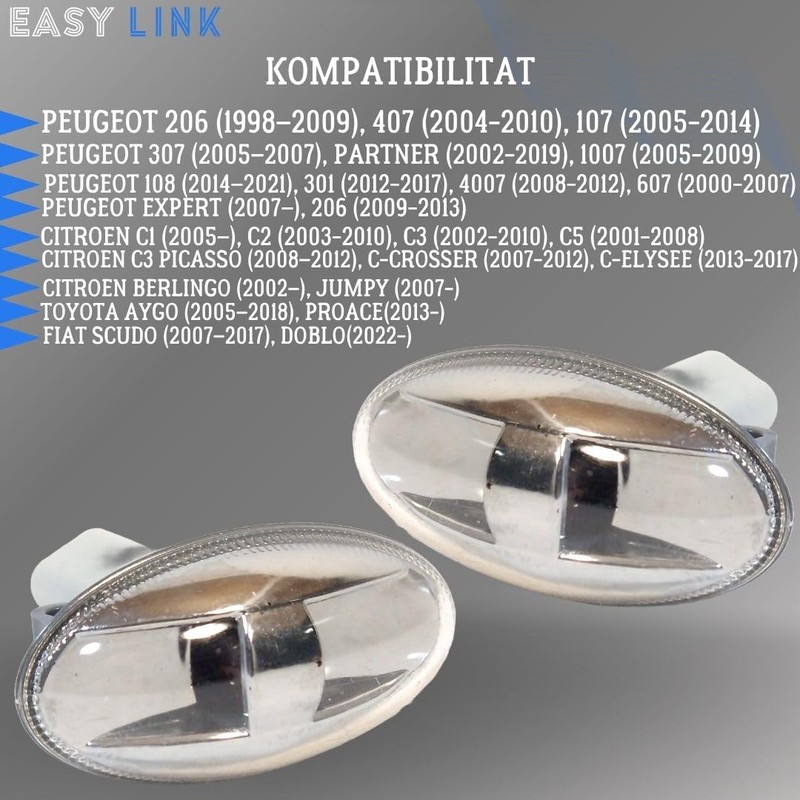 Easy Link 2 x Side Indicator Indicator Light Compatible with