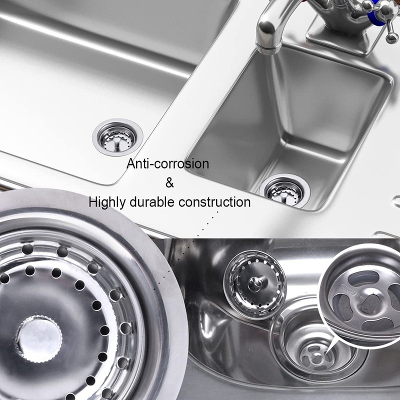 VARNAHOME Standard 3-1/2 Kitchen Sink Stainless Steel Drain Assembly With