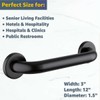 12" Matte Black Restroom Grab Bar - Stainless Steel Bathroom
