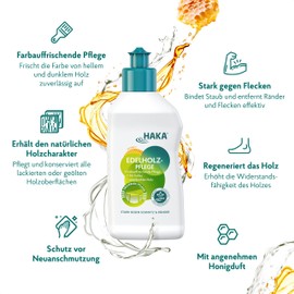 HAKA Precious Wood Care - Colour Refreshing for Light and Dark - Restores Shine - Honey Fragrance - 250ml