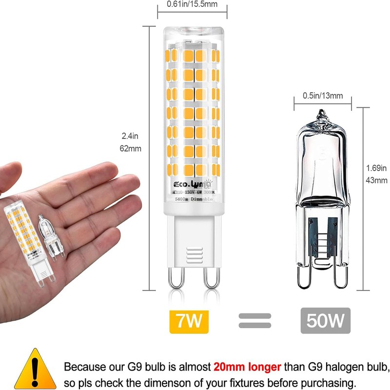 Eco.Luma G9 LED Bulb Dimmable, 6W T4 G9 LED Bulb