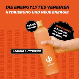 Upsters Energylytes I Electrolyte Powder with 160 mg Caffeine I Energy Drink I Concentration I 30 Portions for Hydrogenation I Sugar-Free and with L-Tyrosine I for Sports & Party I Orange