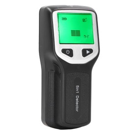Escáner de pared con buscador de vigas, sensor electrónico 5 en 1 con pantalla LCD, alarma de audio para detección de cables vivos CA de metal de madera, tubos de vigas, probador de tubos de cobre
