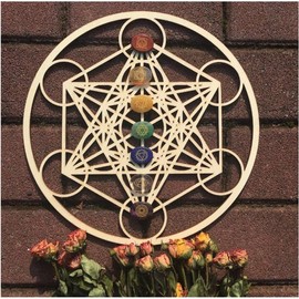 Dytabepl Set of 3 Sacred Geometry Wall Art Wooden Wall Art, Sacred Geometry Art, Sculpture, Wall Decoration for Home Decor