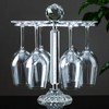 Elegant Desktop Crystal Glass Stemware Rack/Rotate 8 Wine Glass Storage