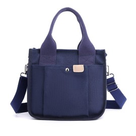 [ハルジオ] お散歩バッグ トートバッグ 小さめ 犬 散歩 ショルダー トート 2way ミニ ショルダーバッグ マナー キャンバス 帆布 かわいい おしゃれ シンプル 散歩バッグ 散歩用 バック 鞄 かばん おでかけ 可愛い お洒落 人気 (ネイビー)