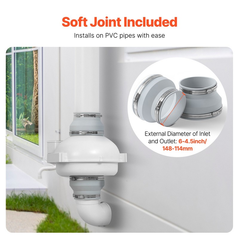 4" to 4.5" Radon Mitigation Fan System Quiet 380 CFM