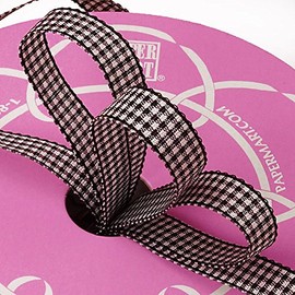 3/8" X 25 Yards Black Wanda Gingham Ribbon