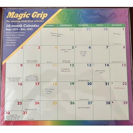 2024-2025 MAGIC GRIP Jumbo "Rainbow" Monthly Wall Calendar